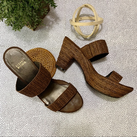 Stuart Weitzman Shoes - Stuart Weitzman | Woven Platform Slide Sandals 10M